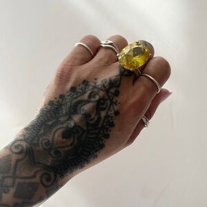 Noir NYC giant gemstone ring
